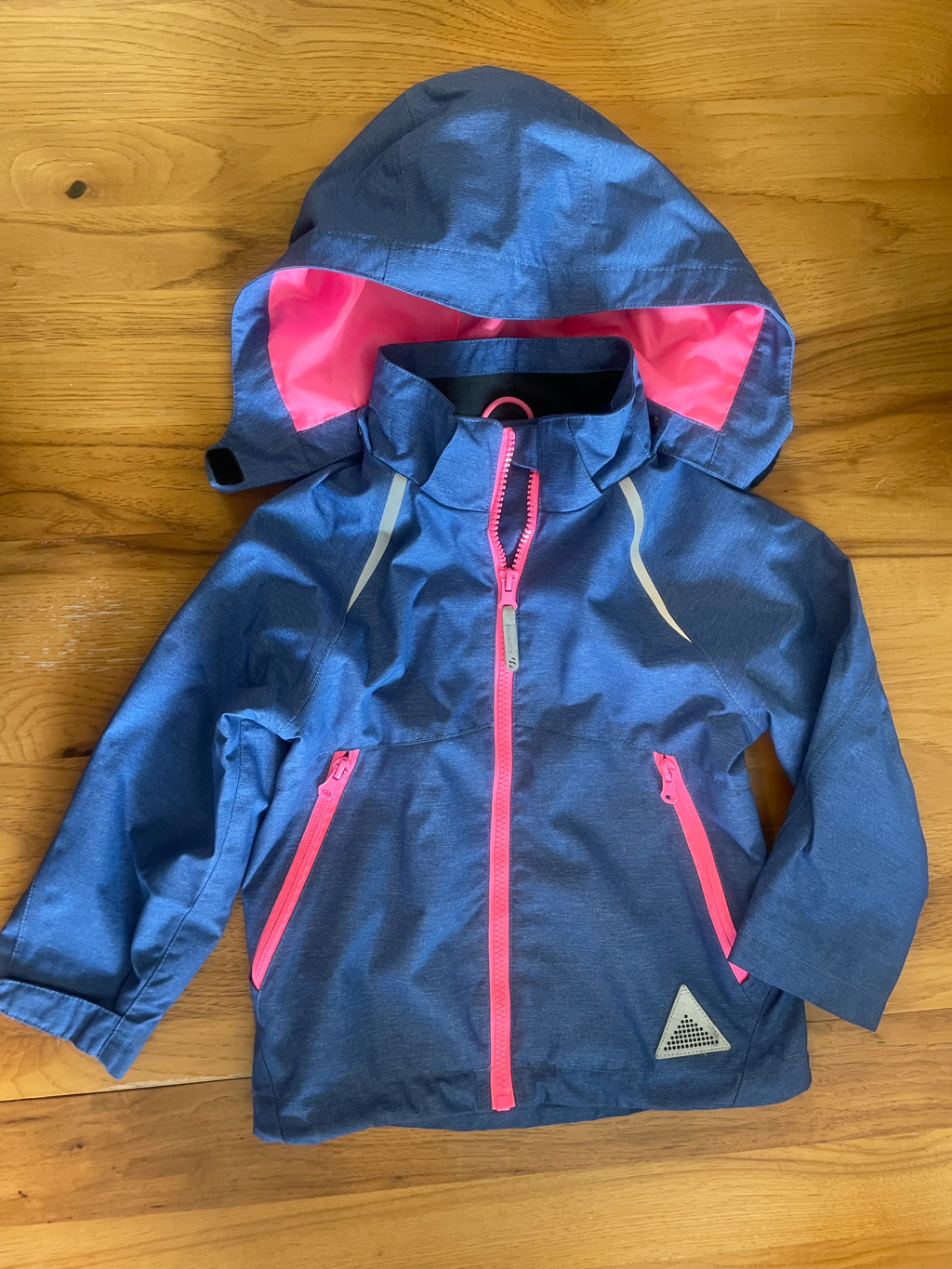 H&M Girls' Blue Jacket With Pink Accents